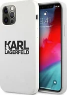 Etui i futerały do telefonów - Karl Lagerfeld Karl Lagerfeld KLHCP12LSLKLWH iPhone 12 Pro Max 6,7" Silicone Stack Logo biały/white - miniaturka - grafika 1