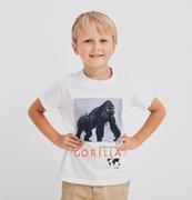 Moda i Uroda OUTLET - T-shirt z krótkim rękawem dla chłopca, z gorylem, biały, 3-8 lat - miniaturka - grafika 1