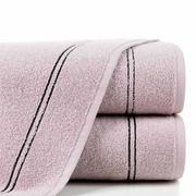 Ręczniki - Ręcznik bawełniany 30x50 REGINA pudrowy zdobiony dwoma delikatnymi paseczkami - miniaturka - grafika 1