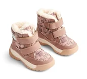 Buty dla chłopców - Wheat Buty dziecięce Millas Klett Tex Print Junior rozmiary uniseks dla chłopców i dziewczynek, 50% skóra, 50% tkanina, oddychające, wodoodporne, 2163 Dusty Rouge, 30 EU - miniaturka - grafika 1
