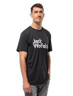 Koszulki męskie - Jack Wolfskin Męski T-shirt z krótkim rękawem, czarny, M - miniaturka - grafika 1