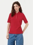 Koszulki i topy damskie - Tommy Hilfiger Polo 1985 WW0WW43224 Czerwony Regular Fit - miniaturka - grafika 1