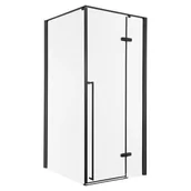 Kabiny prysznicowe - Kabina prysznicowa Long 90x80 BL szkło 6 mm czarny profil (bok z drzwiami 90 cm) KERRA - miniaturka - grafika 1