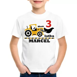 Koszulki dla dziewczynek - Mam trzy latka, traktor - koszulka dziecięca - grafika 1