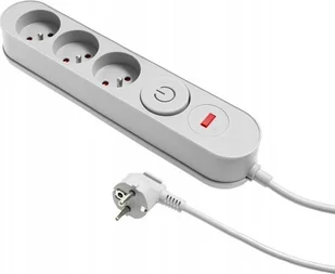 Listwa zasilająca Plastrol Plastrol Filtr W-00011 listwa zasilająca z układem przeciwprzepięciowym trzy gniazda, włącznik szara - Listwy zasilające - miniaturka - grafika 1