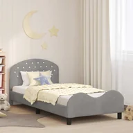 Łóżka dla dzieci i młodzieży - vidaXL Łóżko Dziecięce z Ramą i Zagłówkiem Jasnoszary 90 x 200 cm - miniaturka - grafika 1