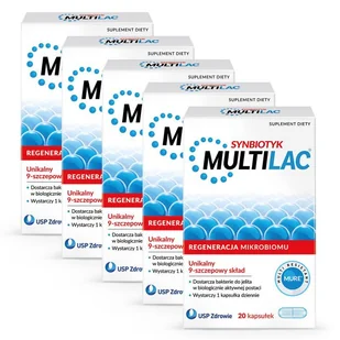 USP Zdrowie SP Z O.O Multilac Synbiotyk 5 x 20 kapsułek - Układ pokarmowy - miniaturka - grafika 1