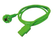Kable miedziane - ROLINE Kabel sieciowy, proste gniazdo IEC, zielony, 1,8 m - miniaturka - grafika 1