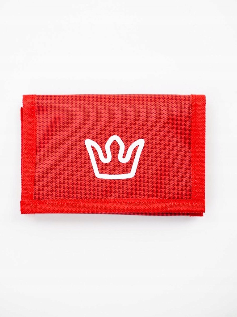 Materiałowy Portfel SPORTOWY ZAMYKANY Czerwony Jigga Wear Simple Crown uni