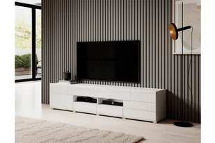 Szafka RTV dwudrzwiowa z trzema szufladami i wnęką Toledo 40 - biały połysk - Szafki RTV - miniaturka - grafika 5