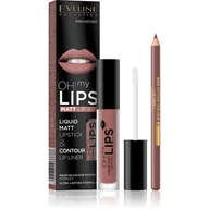 Konturówki do ust - Eveline OH! My Lips, pomadka w płynie + konturówka 02 Milky Chocolate - miniaturka - grafika 1