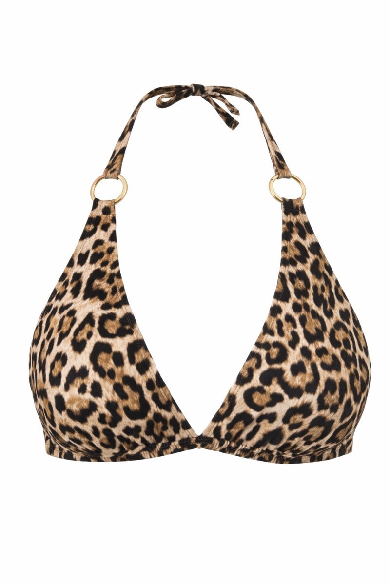 MICHAEL KORS GÓRA OD BIKINI W PANTERKĘ BRĄZOWA XS I3A
