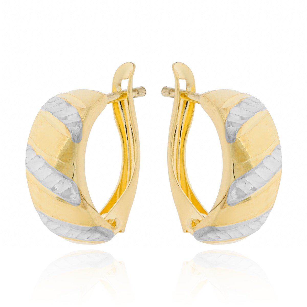 Złote kolczyki grawerowane na angielskim zapięciu pr. 333