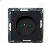 Gniazdka elektryczne - Gniazdo pojedyncze z przesłonami torów prądowych, czarny metalik SONATA - miniaturka - grafika 1