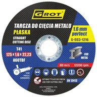 Akcesoria do elektronarzędzi - Grot Grot Tarcza Płaska T1a 125x1.6x22 Koplet 10 Sztuk G-553-1216 - miniaturka - grafika 1
