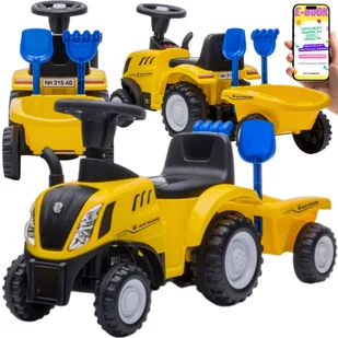 TRAKTOR DLA DZIECI DO JAZDY AUTKO CHODZIK JEŹDZIK ODPYCHACZ NEW HOLLAND PREZENT DLA CHŁOPCA + EBOOK - Zabawki interaktywne dla dzieci - miniaturka - grafika 1