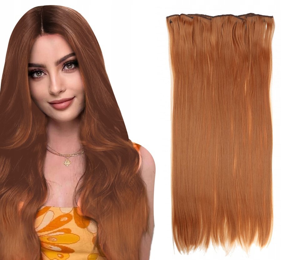 Włosy Doczepiane 60cm Clipin Jak Naturalne Brąz