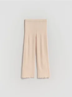 Reserved - Dzianinowe spodnie z wiskozą - pastelowy róż - Spodnie i spodenki dla dziewczynek - miniaturka - grafika 1