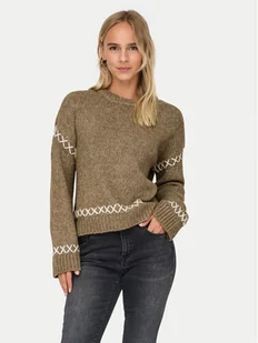 ONLY Sweter Amanda 15330089 Brązowy Regular Fit - Swetry damskie - miniaturka - grafika 1