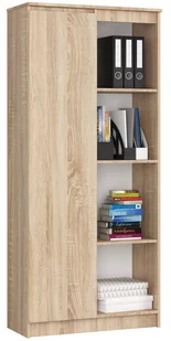 REGAŁ BIUROWY R 80 cm CLP 1 DRZWI 4 PÓŁKI DĄB SONOMA - Regały biurowe - miniaturka - grafika 2