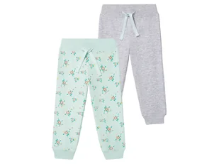 lupilu® Spodnie dresowe dziewczęce, 2 pary (86/92, Turkusowy/szary) - Spodnie i spodenki dla dziewczynek - miniaturka - grafika 1