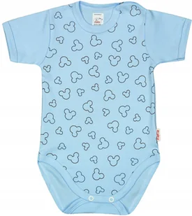 Body KRÓTKI rękaw 100% Myszka BŁĘKIT r 74 KLEKLE - Body dla niemowląt - miniaturka - grafika 1