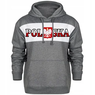 BLUZA MESKA Z KAPTUREM KANGURKA Z NADRUKIEM POLSKA GODŁO DLA KIBICA XXL - Bluzy męskie - miniaturka - grafika 1