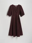 Sukienki - Reserved - Muślinowa sukienka midi - brązowy - miniaturka - grafika 1