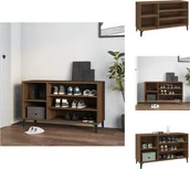 Szafki na buty - vidaXL Stojak na buty brązowy dąb 102x36x60 cm materiał drewnopochodny - Stojaki i szafki na buty - miniaturka - grafika 1