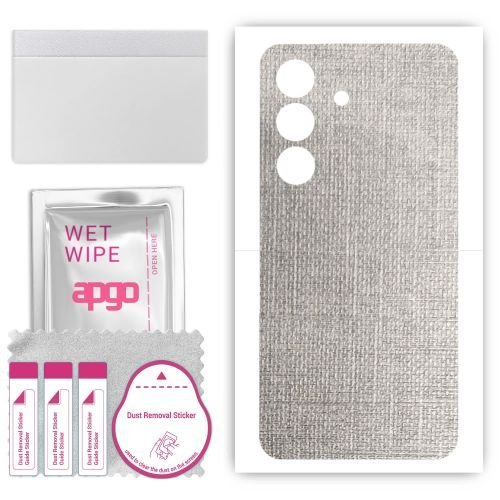 folia naklejka skórka strukturalna na TYŁ do Samsung Galaxy S24 - Tkanina Denim Szary - apgo SKINS