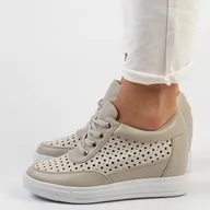 Sneakersy damskie - M.Daszyński Białe sneakersy damskie M.DASZYŃSKI SA143-15 - M.Daszyński - miniaturka - grafika 1