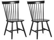 Krzesła - Zestaw 2 krzeseł do jadalni drewniany czarny BURGES - miniaturka - grafika 1