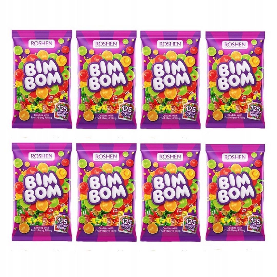 Roshen Bim-Bom Karmelki nadziewane 1 kg x 8 sztuk