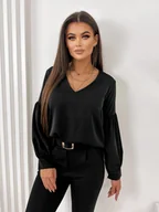 Bluzki damskie - BLUZKA LUMIN CZARNA ONE SIZE - Ubra - miniaturka - grafika 1