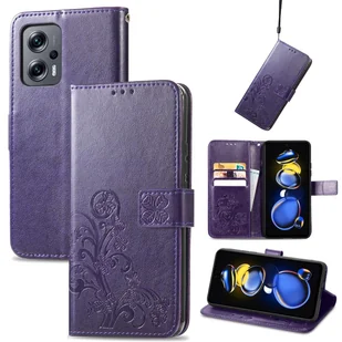 Pokrowiec König Design kompatybilny z Xiaomi Redmi Note 11T 5G Etui na telefon ze skóry syntetycznej - Etui na telefon Fioletowy - Etui i futerały do telefonów - miniaturka - grafika 1