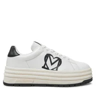 Sneakersy damskie - Sneakersy LOVE MOSCHINO JA15096G1LIA110A Biały - miniaturka - grafika 1