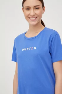 Koszulki sportowe damskie - Burton t-shirt bawełniany kolor niebieski - grafika 1