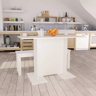 vidaXL Stół jadalniany, biały, 110x60x75 cm, płyta wiórowa - Stoły - miniaturka - grafika 1