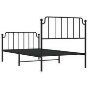 Łóżka - Metalowa rama łóżka z wezgłowiem i zanóżkiem, czarna, 100x200cm Lumarko! - miniaturka - grafika 1