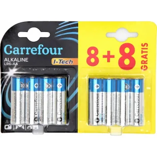 Baterie alkaliczne Carrefour AA 8+8 szt. - Baterie i akcesoria - miniaturka - grafika 1