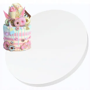 Podkład pod tort styrodur biały gruby 40cm podkładka na ciasto okrągły - Dodatki do ciast w proszku - miniaturka - grafika 1