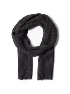Tommy Hilfiger Szal Pima Cotton Scarf AM0AM06546 Szary - Rękawiczki - miniaturka - grafika 1