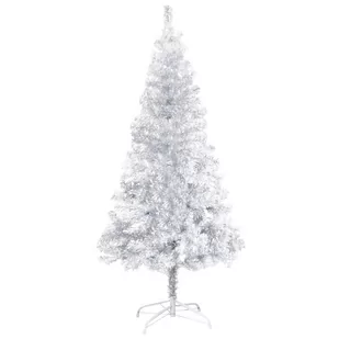 vidaXL Lumarko Sztuczna choinka ze stojakiem, srebrna, 120 cm, PET 329187 - Choinki - miniaturka - grafika 1