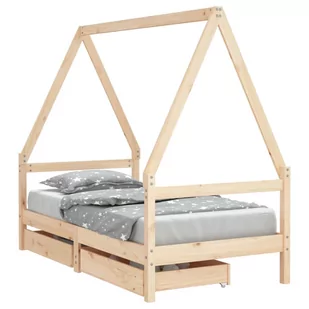 Rama łóżka dziecięcego z szufladami, 80x160 cm, drewno sosnowe Lumarko! - Łóżeczka i kojce - miniaturka - grafika 3