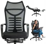 Fotele i krzesła biurowe - Krzesło Obrotowe Biurowe Fotel Ergonomiczny Biurowy Obrotowy Czarny ACTON - miniaturka - grafika 1