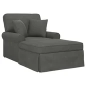 Szezlongi - vidaXL Chaise Lounge z Fartuszkiem Ciemnoszary 91 x 157 x 91 cm - miniaturka - grafika 1