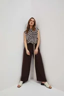 Spodnie damskie - Spodnie z szerokimi nogawkami-XS - miniaturka - grafika 1