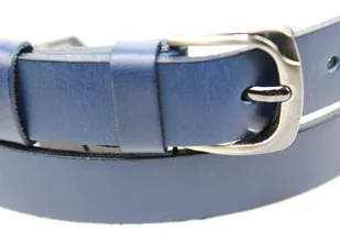 Pasek Damski Skórzany PAS-MAX (PL) Skóra Licowa EXTRA Gładki 25 mm NIEBIESKI k82 - Paski - miniaturka - grafika 4