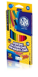 Astra Kredki ołówkowe akwarelowe 12 kolorów KR13AST - Przybory szkolne - miniaturka - grafika 1