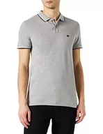 Koszulki męskie - Wrangler Męska koszulka polo, Mid Grey Melee, rozmiar M, Mid Grey Melee., M - miniaturka - grafika 1